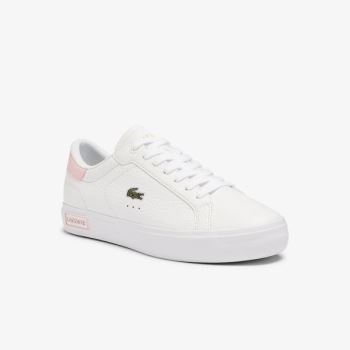 Lacoste Powercourt Leather and Synthetic Sneakers - Tenisky Dámské Bílé / Světle Růžové | CZ-Gt5IYY